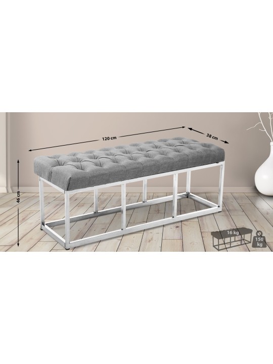 Bank Amun stof E120, grijs