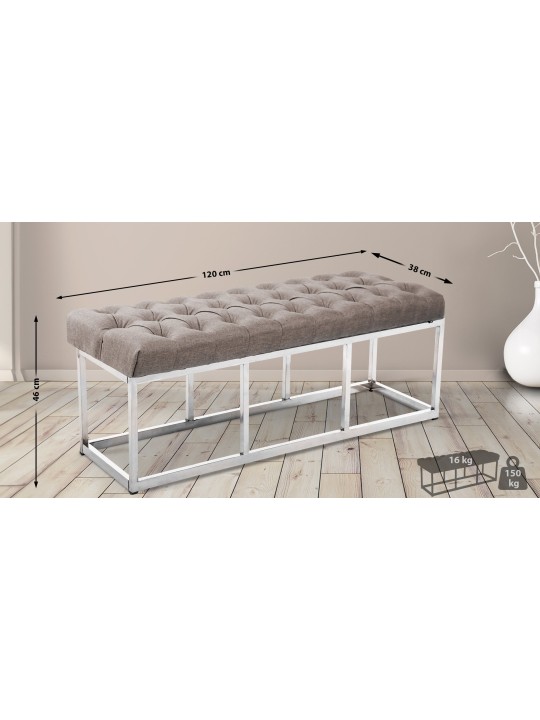 Bank Amun stof E120, taupe