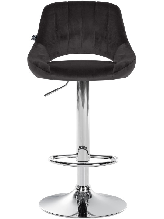 Set van 2 barkrukken Milet fluweel C, zwart