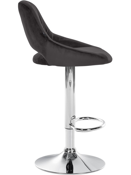 Set van 2 barkrukken Milet fluweel C, zwart