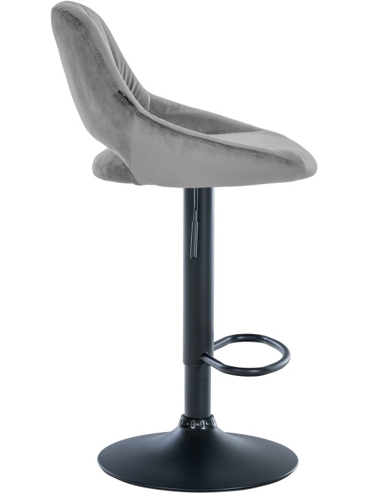 Set van 2 barkrukken Milet fluweel B, donkergrijs