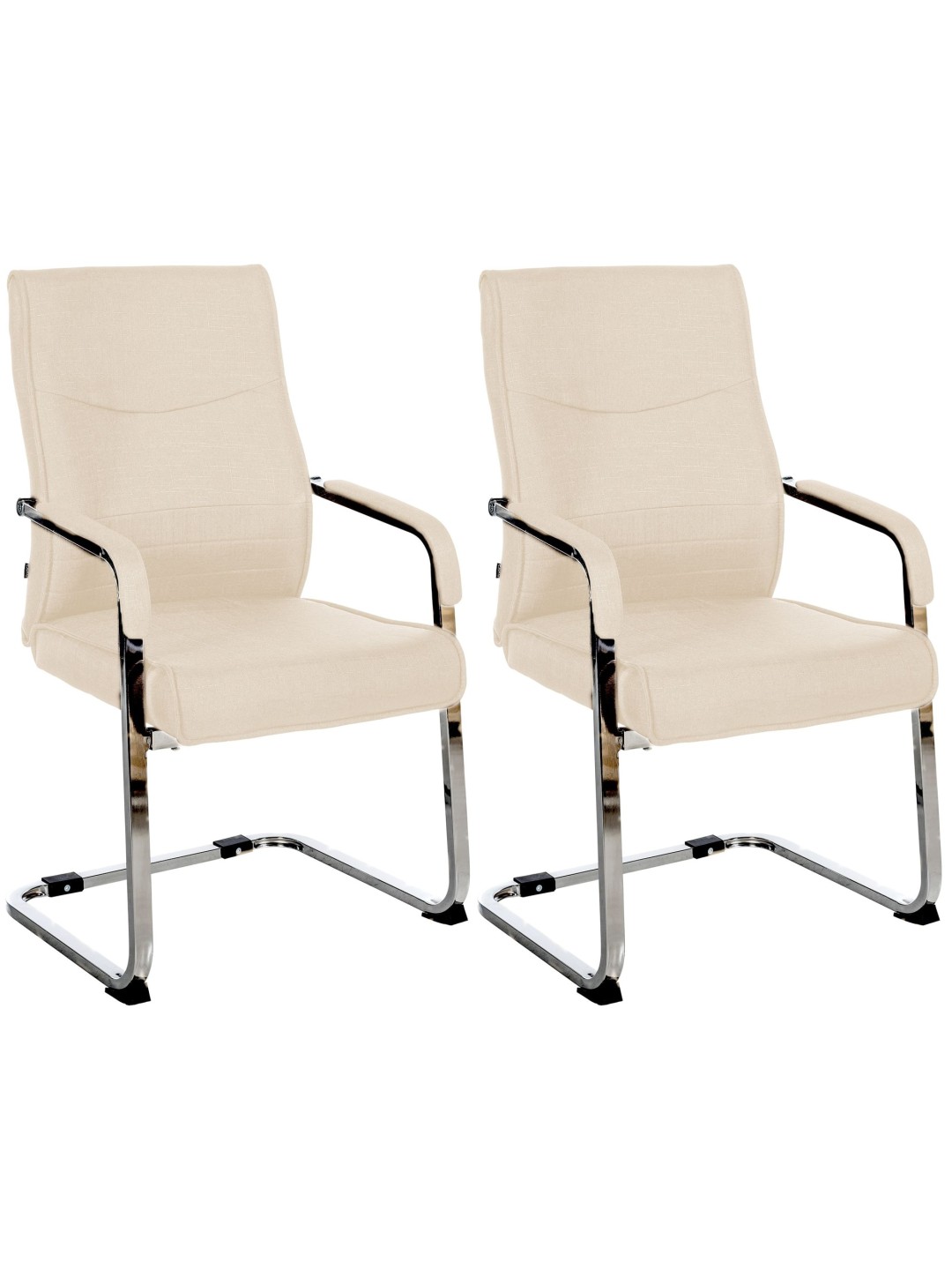 Set van 2 bezoekersstoelen Hobart stof, crème