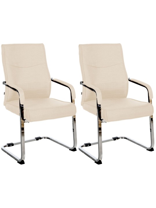 Set van 2 bezoekersstoelen Hobart stof, crème Set van 2 bezoekersstoelen Hobart stof, crème