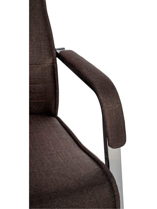 Set van 2 bezoekersstoelen Hobart stof, bruin