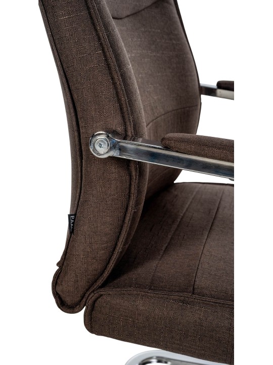 Set van 2 bezoekersstoelen Hobart stof, bruin