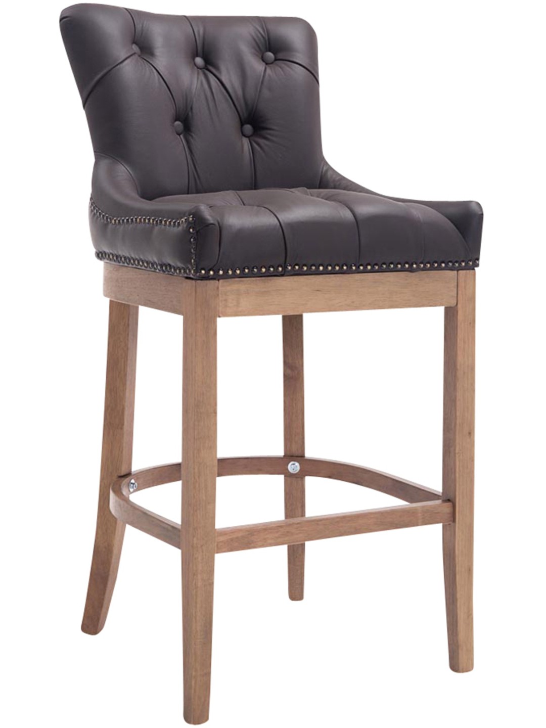 Barkruk Lakewood echt leer, antiek licht, bruin