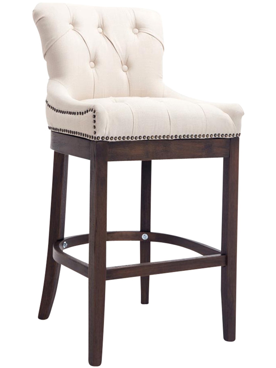 Barkruk Lakewood stof, antiek, crème