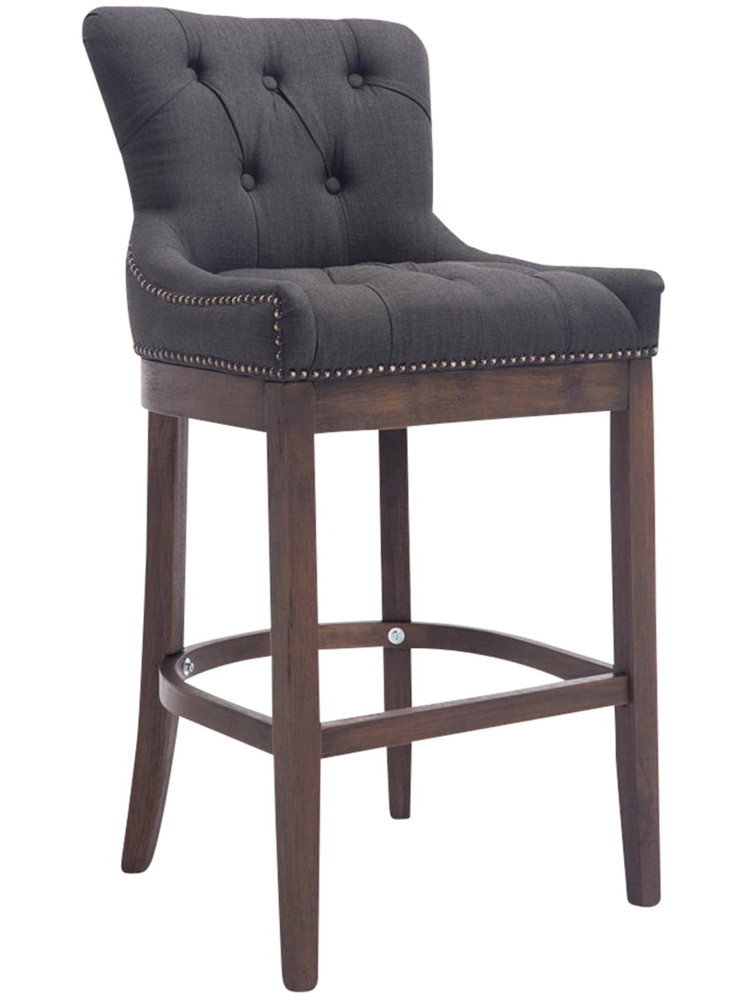 Barkruk Lakewood stof, antiek, donkergrijs