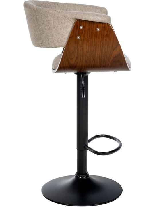 Barkruk Vestaalse stof, walnoot/crème