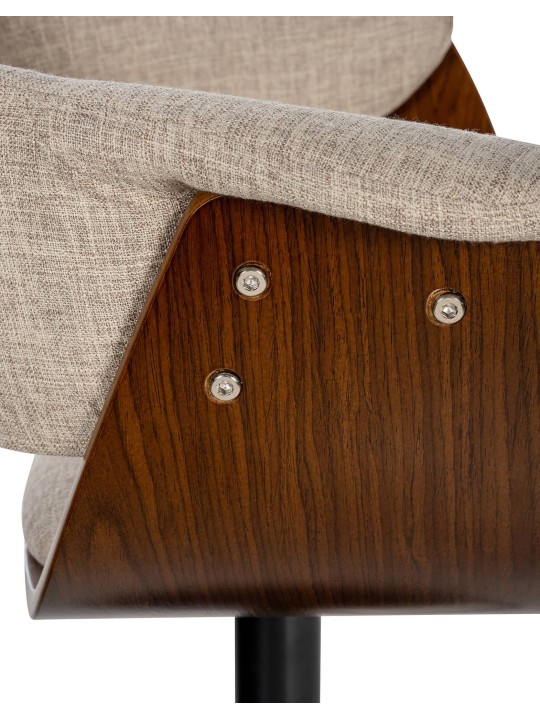 Barkruk Vestaalse stof, walnoot/crème