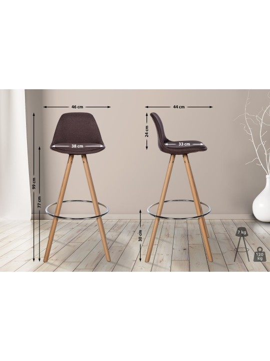 Barkruk Corbin stof rond naturel, bruin Barkruk Corbin stof rond naturel, bruin