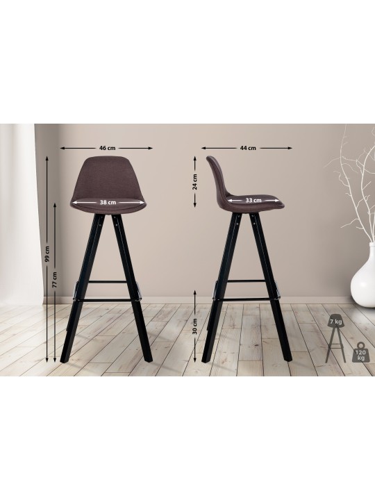 Barkruk Corbin stof Vierkant, bruin Barkruk Corbin stof Vierkant, bruin