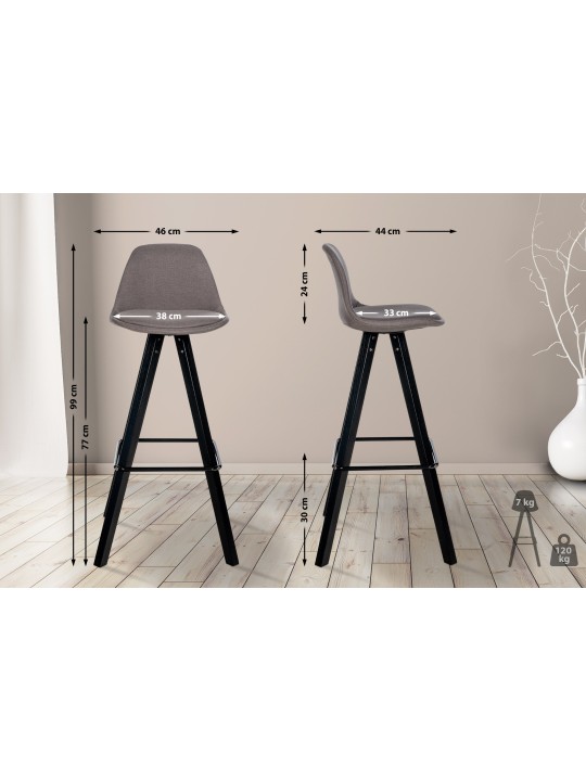 Barkruk Corbin stof Vierkant, taupe Barkruk Corbin stof Vierkant, taupe