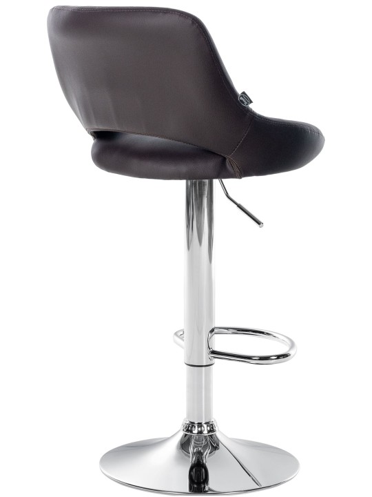 Barkruk Milet kunstleer chroom, bruin