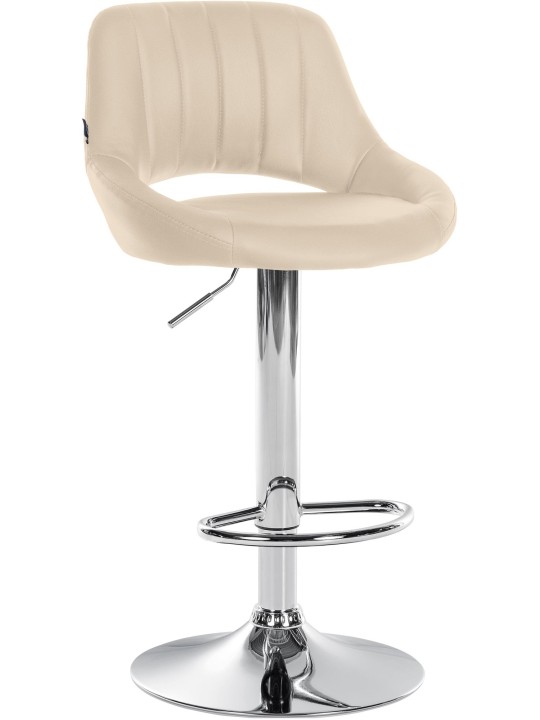 Barkruk Milet kunstleer chroom, crème