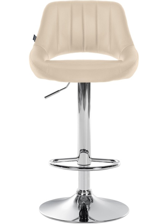 Barkruk Milet kunstleer chroom, crème