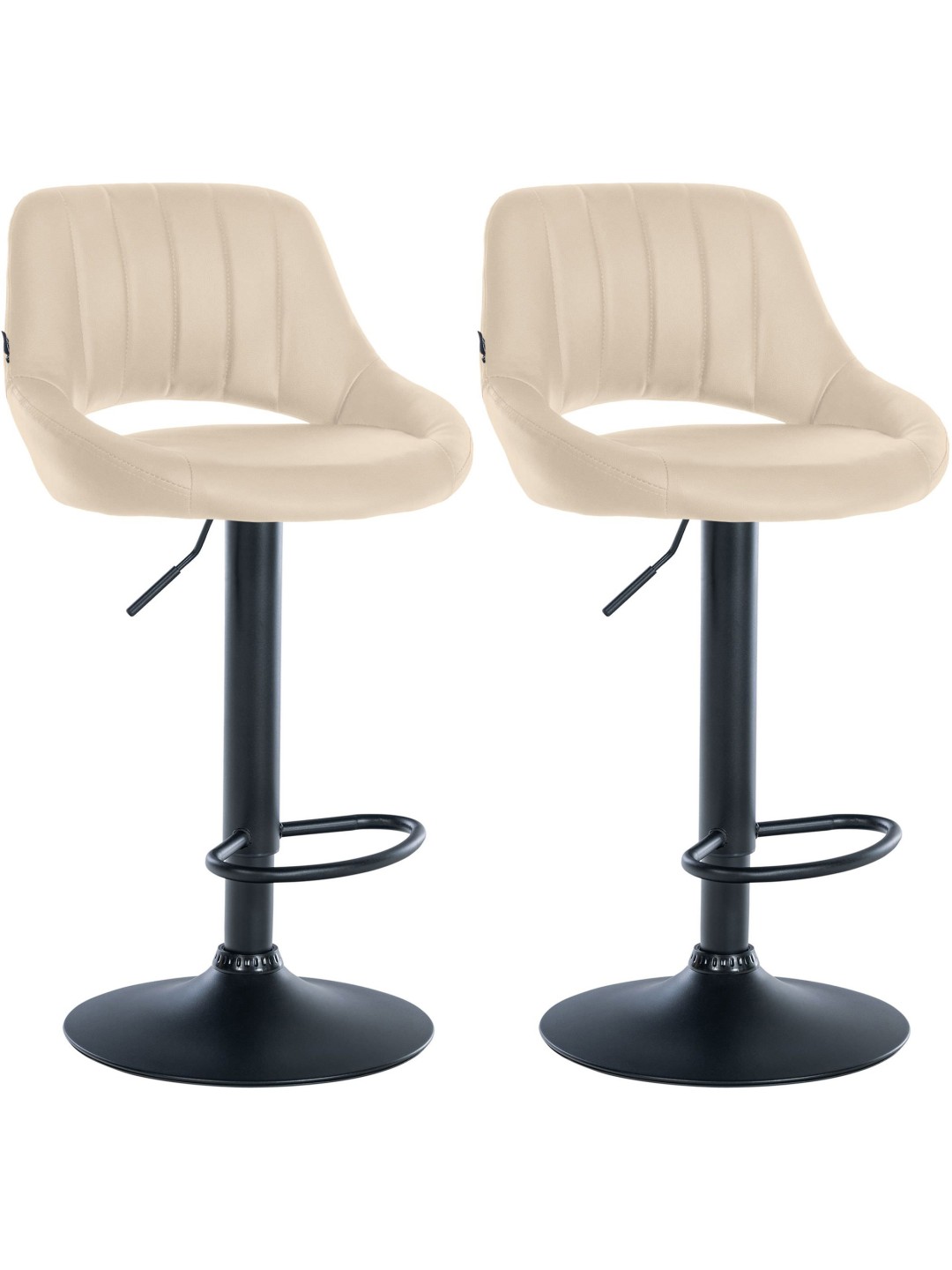 Set van 2 barkrukken Milet kunstleer B, crème