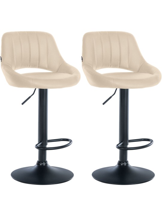 Set van 2 barkrukken Milet kunstleer B, crème