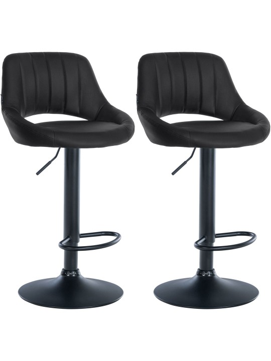 Set van 2 barkrukken Milet kunstleer B, zwart