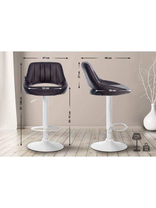 Set van 2 barkrukken Milet kunstleer W, bruin