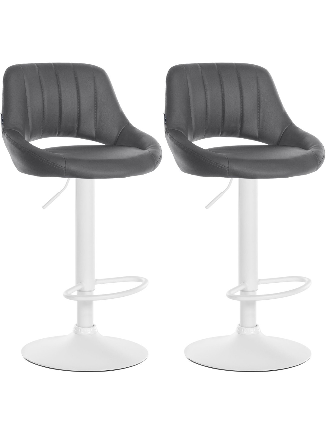 Set van 2 barkrukken Milet kunstleer W, grijs