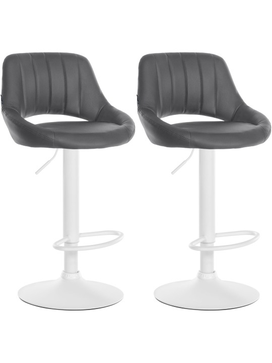 Set van 2 barkrukken Milet kunstleer W, grijs Set van 2 barkrukken Milet kunstleer W, grijs