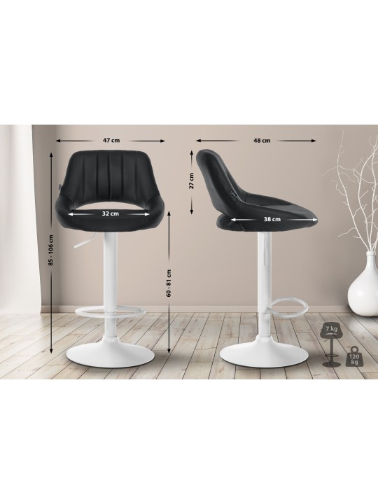 Set van 2 barkrukken Milet kunstleer W, zwart