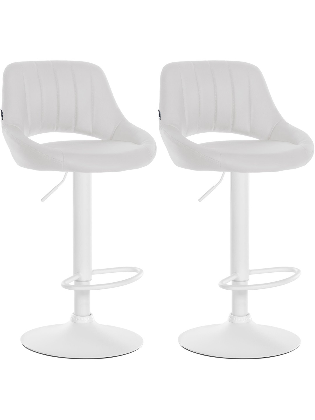 Set van 2 barkrukken Milet kunstleer W, wit