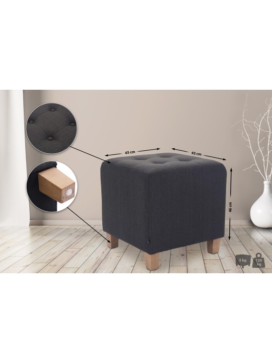 Farao kruk, antiek licht, donkergrijs Farao kruk, antiek licht, donkergrijs