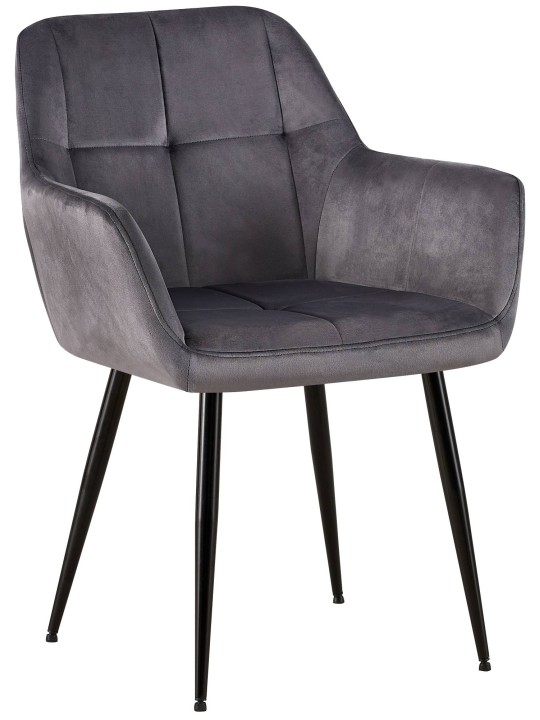 Bezoekersstoel Emia fluweel, grijs Bezoekersstoel Emia fluweel, grijs