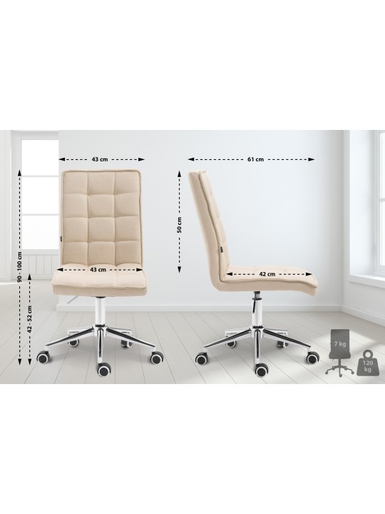 Werkkruk Peking V2 stof, crème