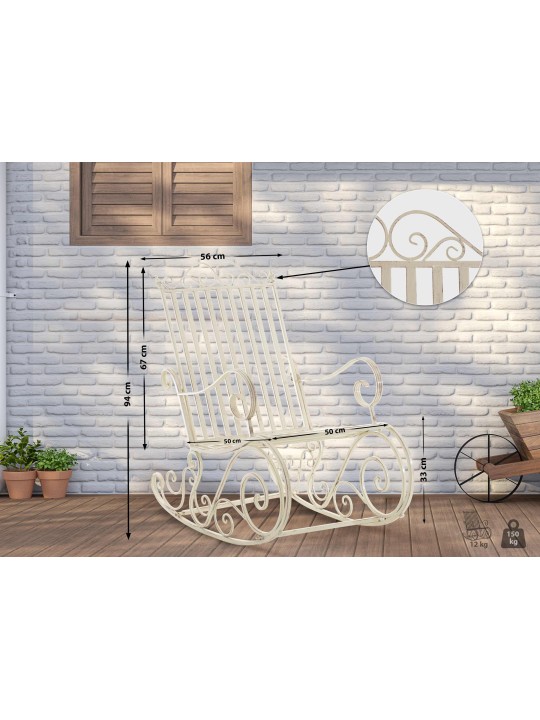Schommelstoel Smilla, antiek crème