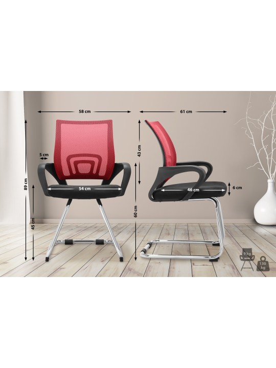 Eureka bezoekersstoel, rood