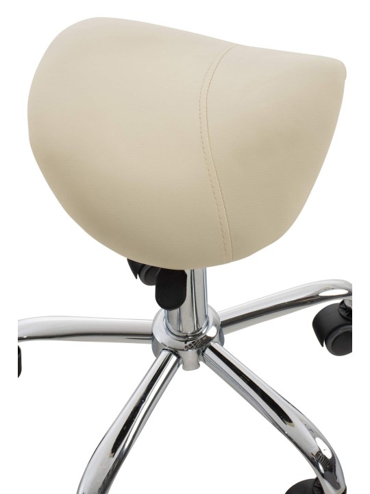 Set van 2 werkkrukken Reno kunstleer, crème