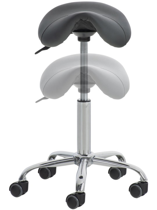 Set van 2 werkkrukken Reno kunstleer, grijs