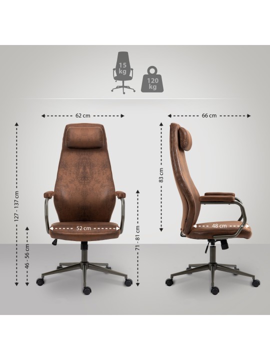 Bureaustoel Pocatello, cognac