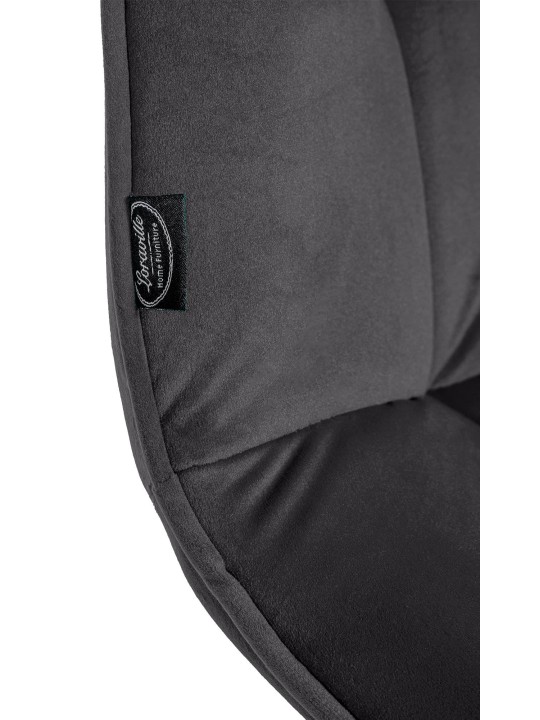 Set van 2 eetkamerstoelen Vermont fluweel, zwart