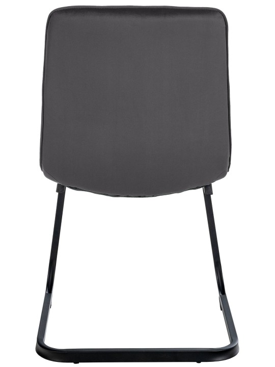 Set van 2 eetkamerstoelen Vermont fluweel, zwart