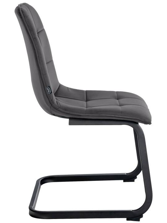 Set van 2 eetkamerstoelen Vermont fluweel, zwart