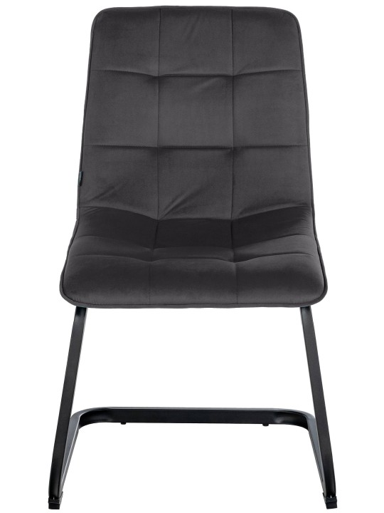 Set van 2 eetkamerstoelen Vermont fluweel, zwart