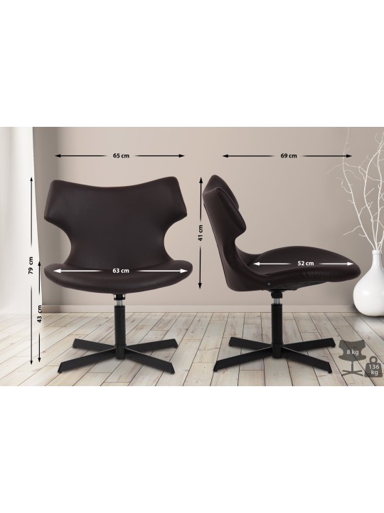 Ligstoel Welland kunstleer, bruin