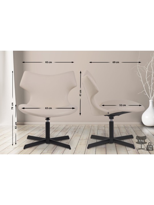 Ligstoel Welland kunstleer, crème