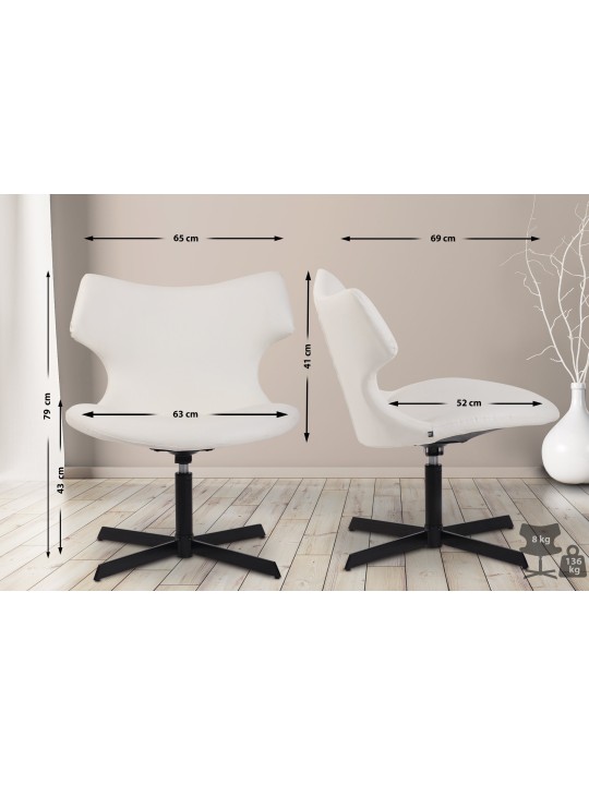 Ligstoel Welland kunstleer, wit