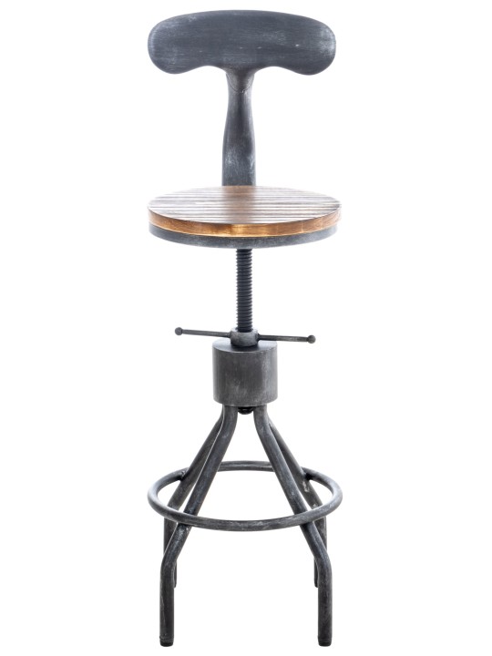 Set van 2 barkrukken Hanam, antiek zilver