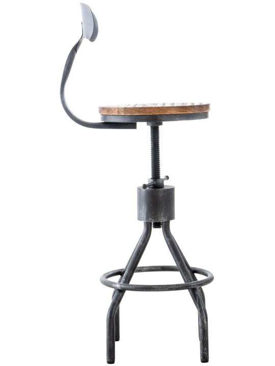 Set van 2 barkrukken Hanam, antiek zilver