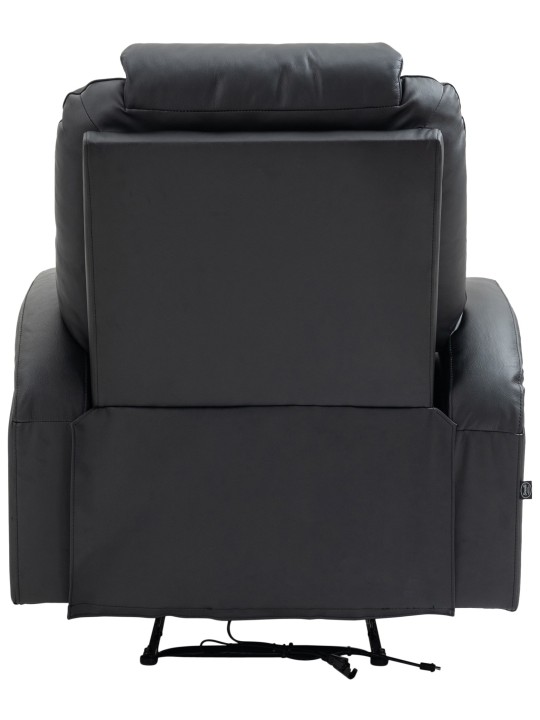 Hepler fauteuil met massagefunctie echt leer, zwart