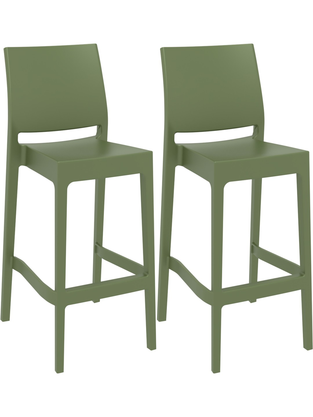 Set van 2 barkrukken Maya, olijfgroen