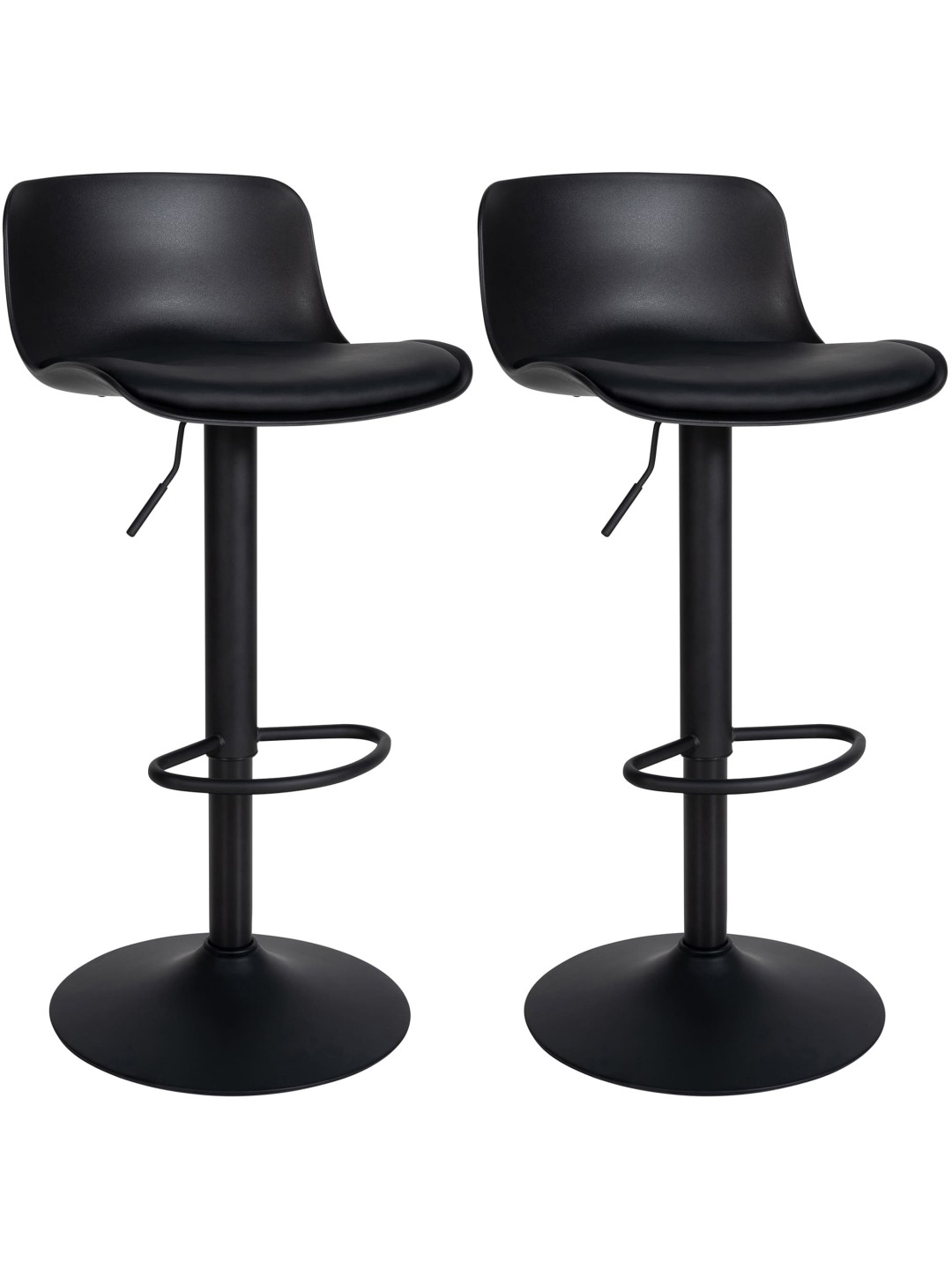 Set van 2 barkrukken Almada kunstleer, zwart