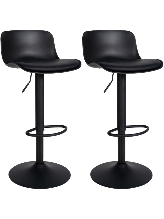 Set van 2 barkrukken Almada kunstleer, zwart