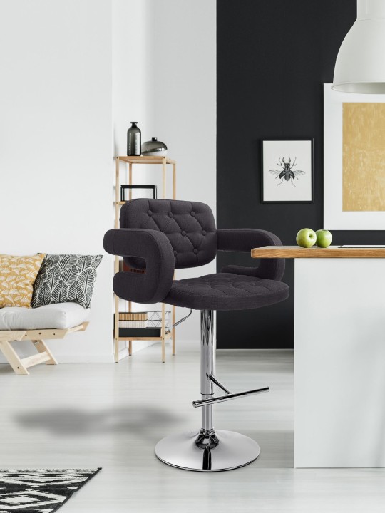 Barkruk Dublin FABRIC C, zwart